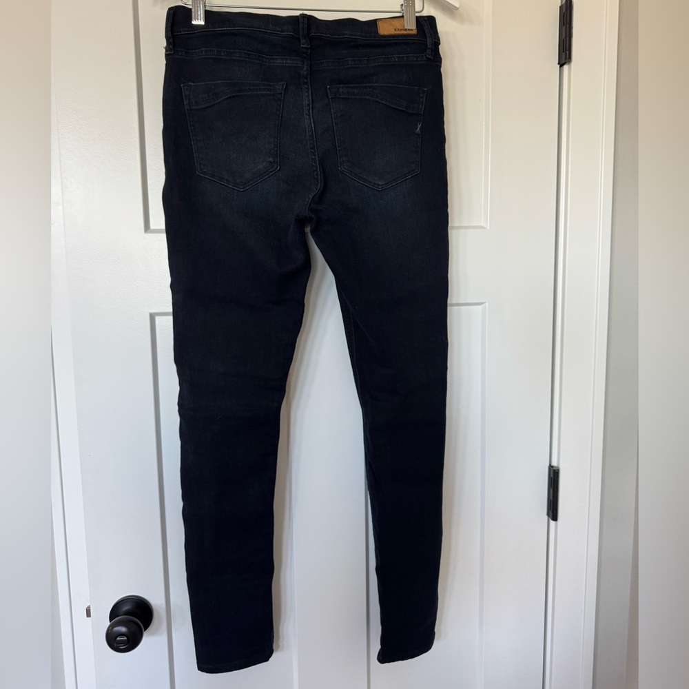 Express Dark Blue Super Soft Stretch Mid Rise Legging - Picture 2 of 4